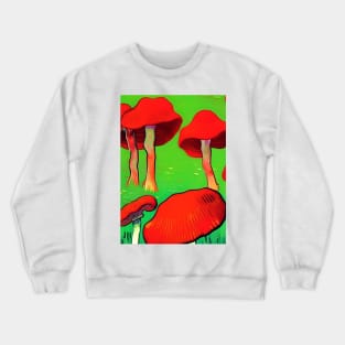 RED VAN GOGH STYLE MUSHROOMS Crewneck Sweatshirt